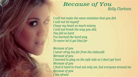 because of you song|lyrics for because of you.